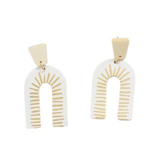 White Karsyn Faux Leather Earrings